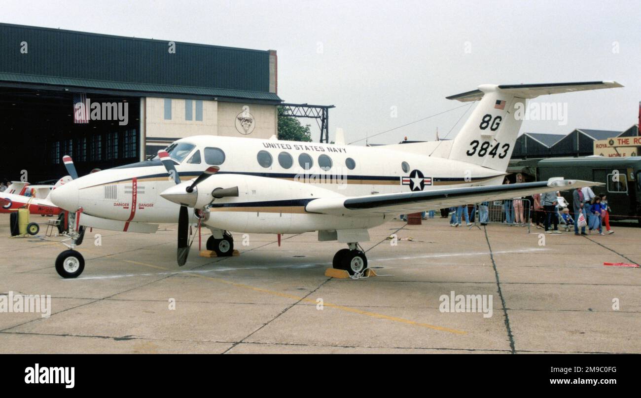 United States Navy - Beech UC-12M Huron 163843 (MSN BV-8), at thr Mildenhall Air Fete 25 May 1991 Stock Photo