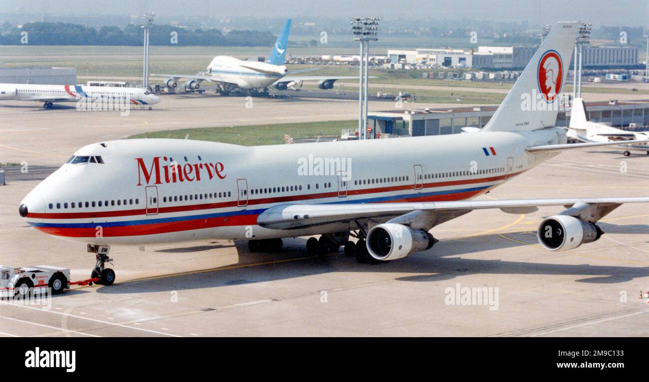 Boeing 747-283B F-GHBM (msn 20120, line number 114), of Minerve. Stock Photo