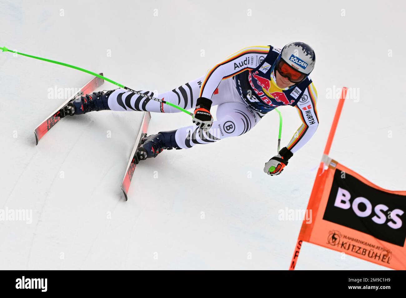 Thomas DRESSEN (GER), action. Alpine skiing, training, 83. Hahnenkamm race 2023, Kitzbuehel