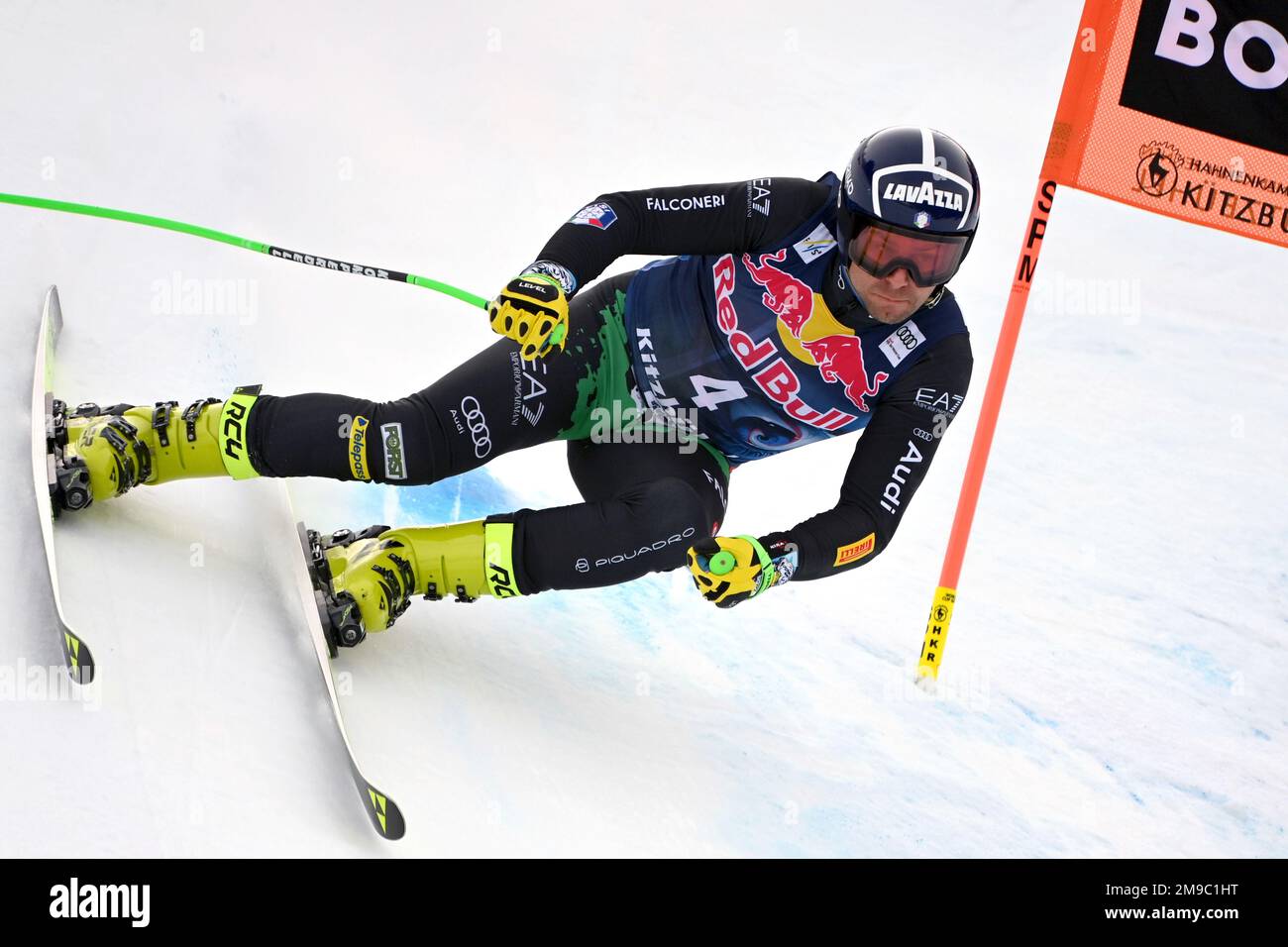 Matteo MARSAGLIA (ITA), action. Alpine skiing, training, 83. Hahnenkamm race 2023, Kitzbuehel