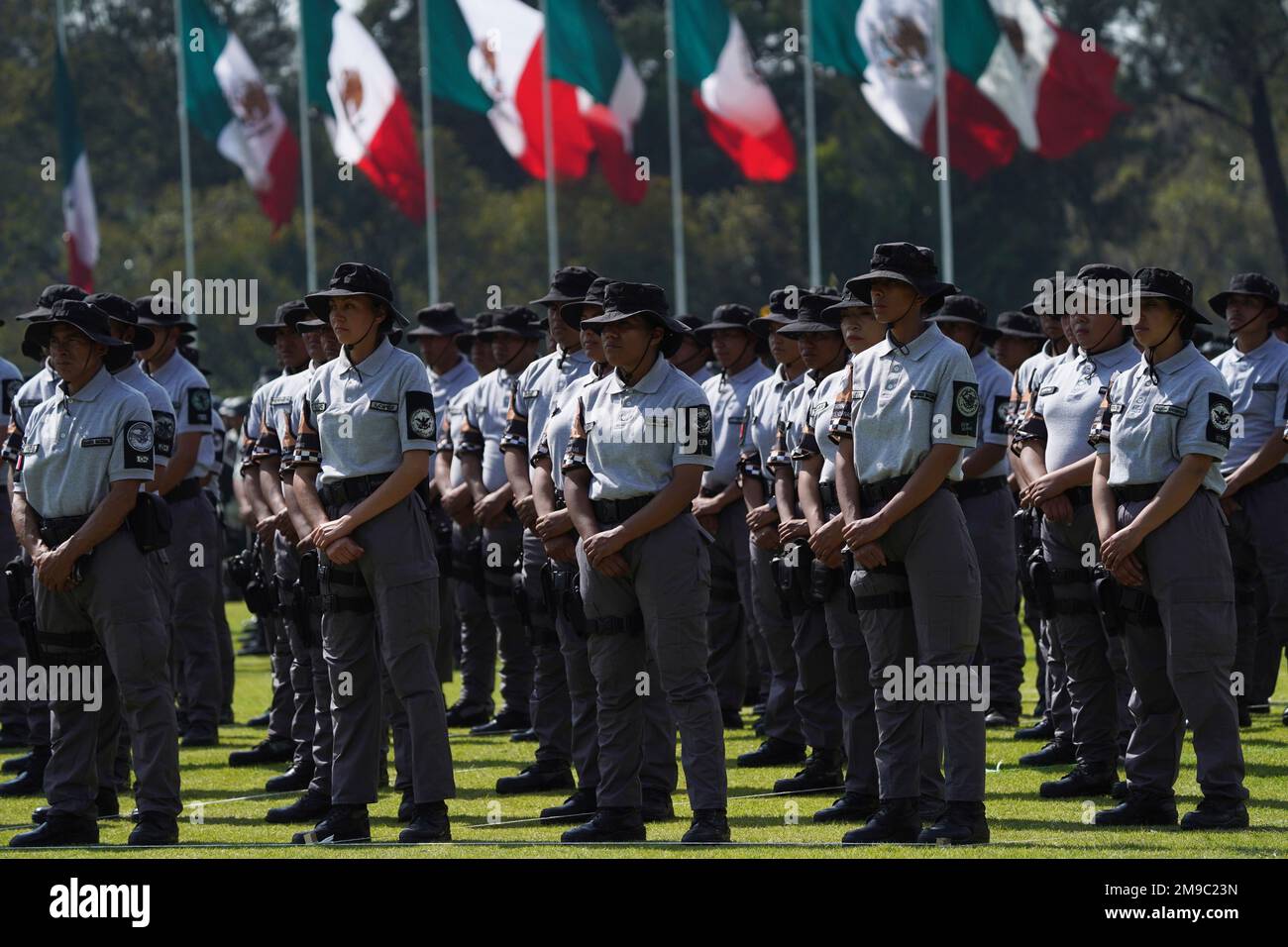 Members of the National Guard stand at rest during the inauguration of ...