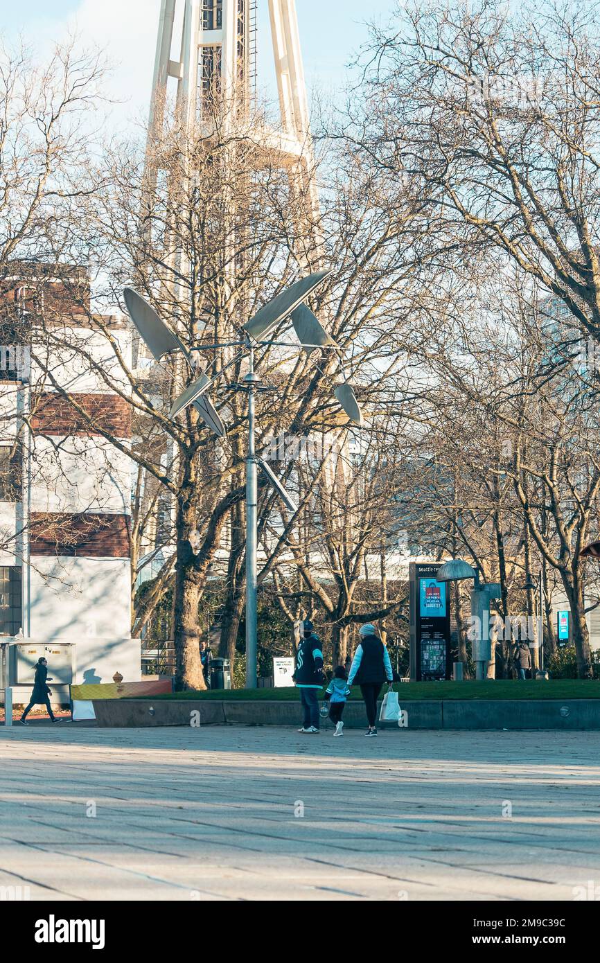 Space needle on a clear sunny day Stock Photo