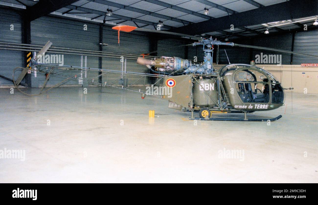 Aviation legere de l'armee de Terre - Sud-Aviation SE.3130 Alouette II BBN (msn 1387-M214), of l'Ecole d'Application l'ALAT. (Aviation legere de l'armee de Terre - ALAT - Army Light Aviation). Stock Photo