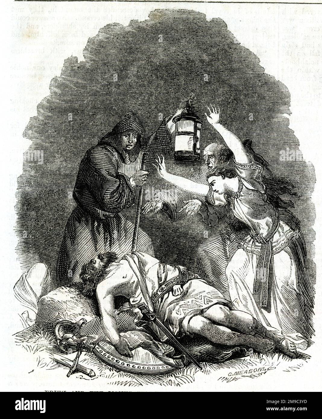 Edith and the monks searching for the body of her father, King Harold ...