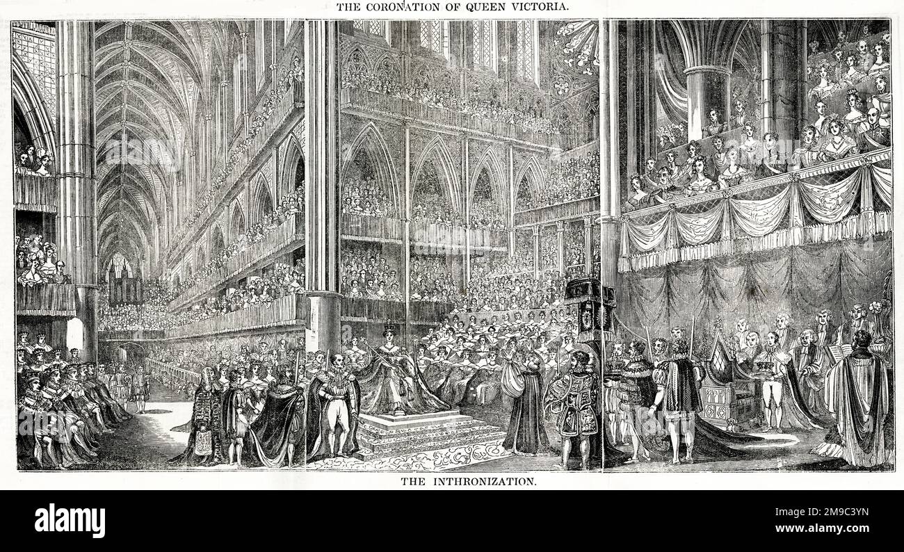 Coronation of Queen Victoria, Westminster Abbey, London, 28 June 1838. Stock Photo