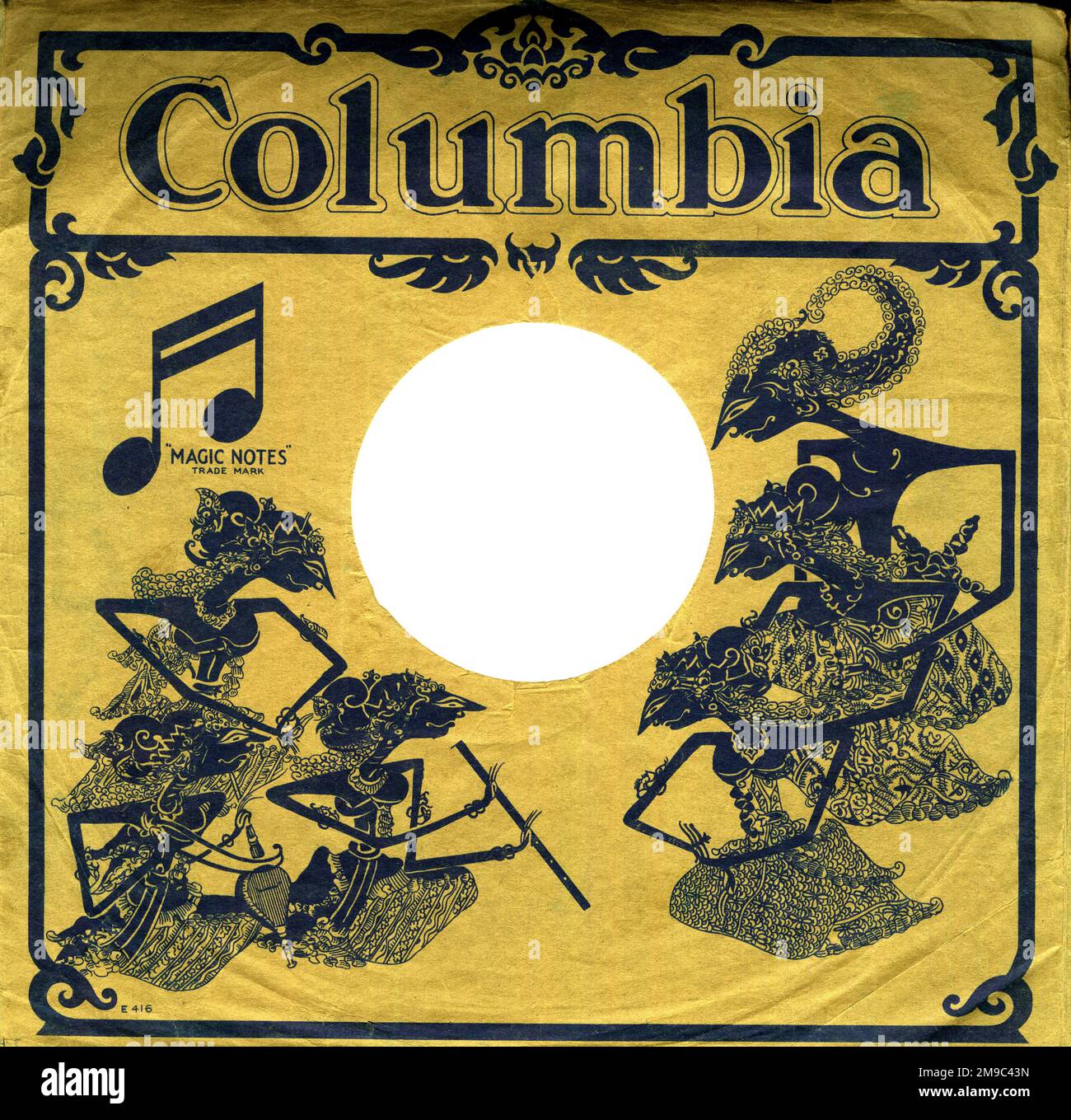 Javanese or Indonesian musicians on Columbia 78rpm record sleeve Stock Photo