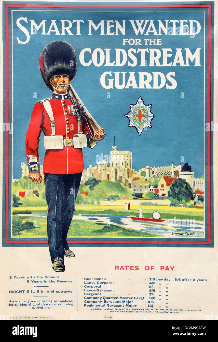 Recruitment poster, Smart Men Wanted for the Coldstream Guards, showing ...