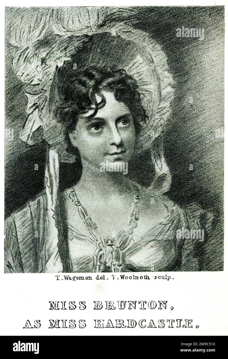 Elizabeth Yates (nee Brunton, 1799-1860), English actress, as Miss Hardcastle in Goldsmith's play, She Stoops to Conquer Stock Photo