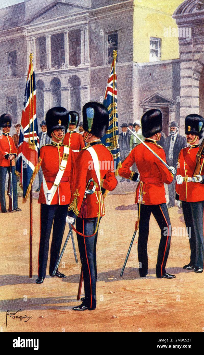 Officers with Colours, Royal Dublin Fusiliers Stock Photo