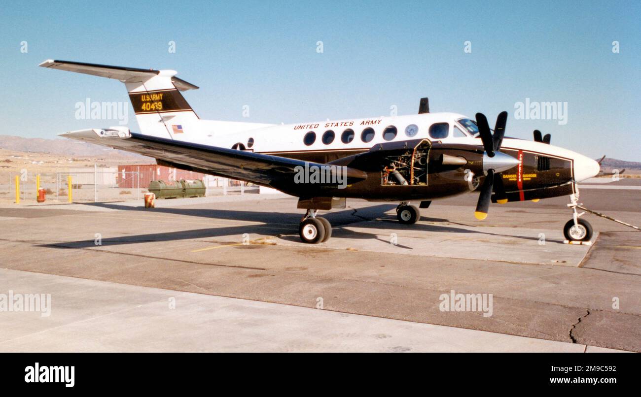 United States Army - Beech C-12F Huron 84-0489 (MSN BL-123), of Detachment 45, Operational Support Airlift Command (OSACOM), Army NG, Reno/Stead Airport, NV Stock Photo