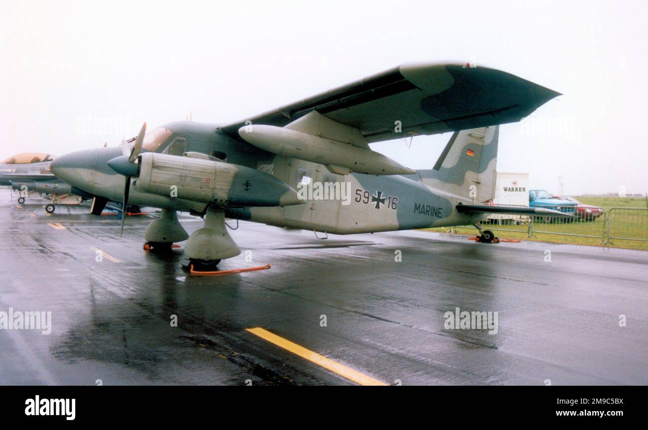 Marineflieger - Dornier Do-28D-2 Skyservant 59+16 (msn 4191) of MarineFliegerGeschwader 5 at the RAF St Mawgan International Air Day on 4 August 1992 (Marineflieger - German Navy Aviation) Stock Photo