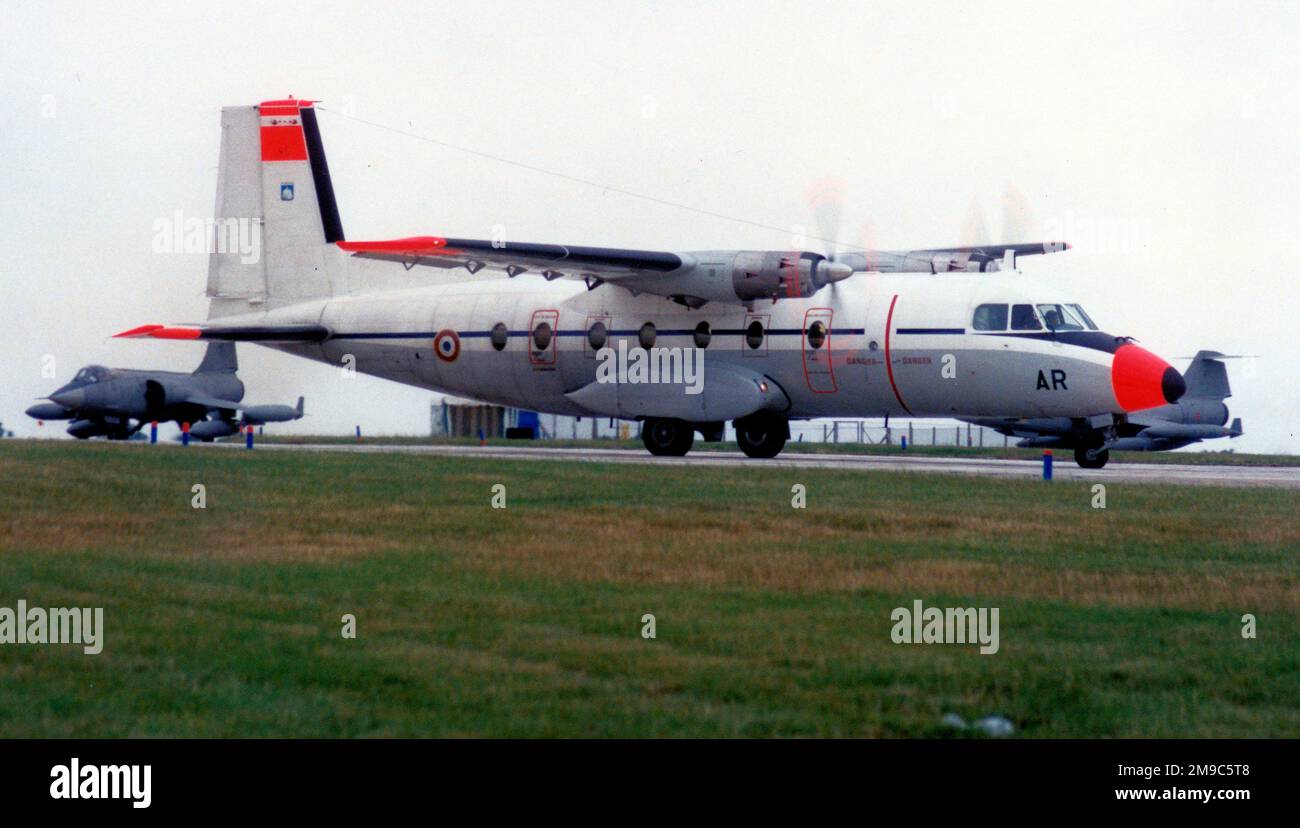 Armee de l'Air - Nord 262D-51 95 / F-RBAR / AR (msn 95),at RAF Finningley on 22 September 1990 Stock Photo