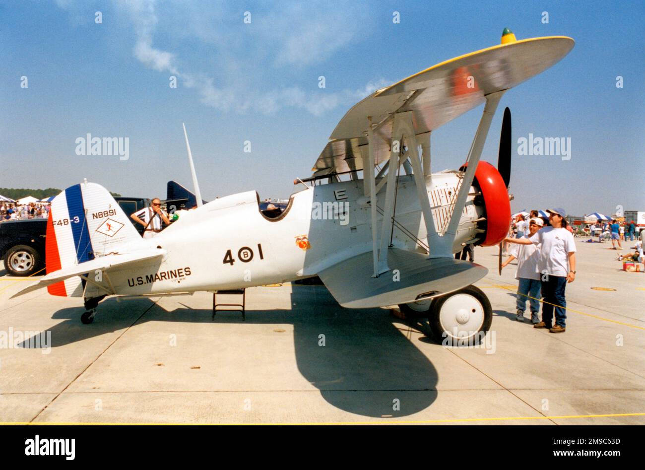 Boeing F4B-3 (replica) N8891 (msn 1506), at the MCAS Cherry Point NC Airshow on 8 April 1995. Stock Photo