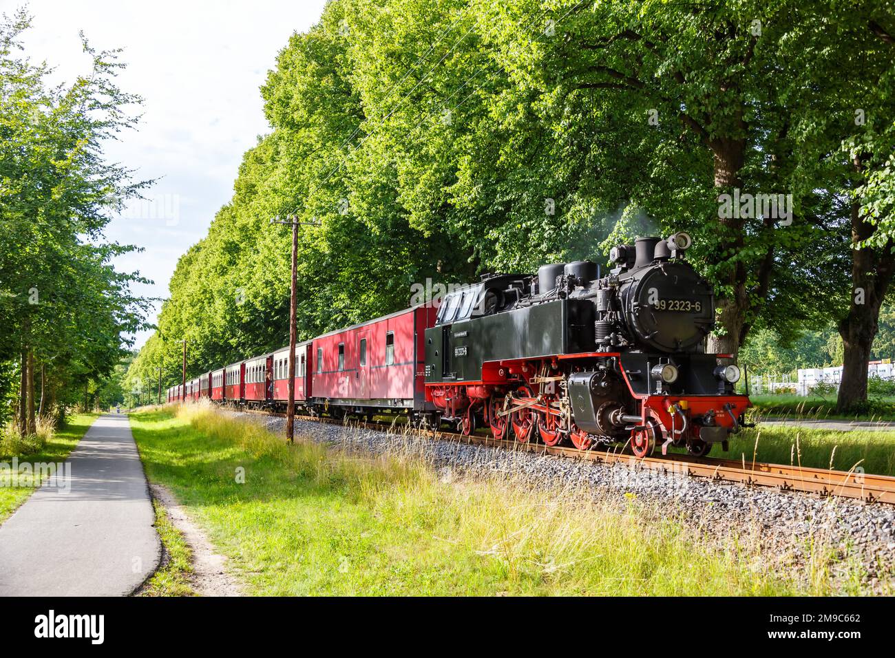 Baederbahn Molli steam train locomotive railway rail in Bad Doberan, Germany Stock Photo