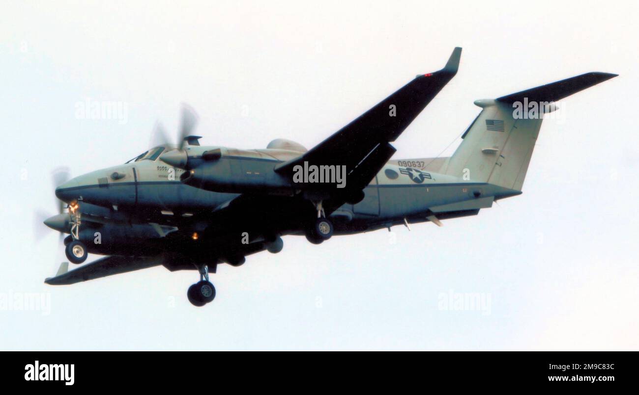 United States Air Force - Raytheon Beech MC-12W Liberty 09-0637 (MSN FL-637), of the 185th Special Operations Squadron, Oklahoma Air National Guard. Stock Photo