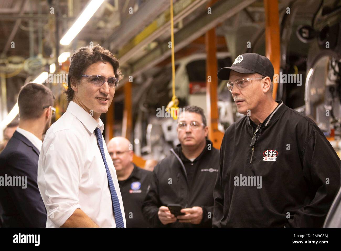 Prime Minister Justin Trudeau tours the Stellantis Windsor Assembly ...