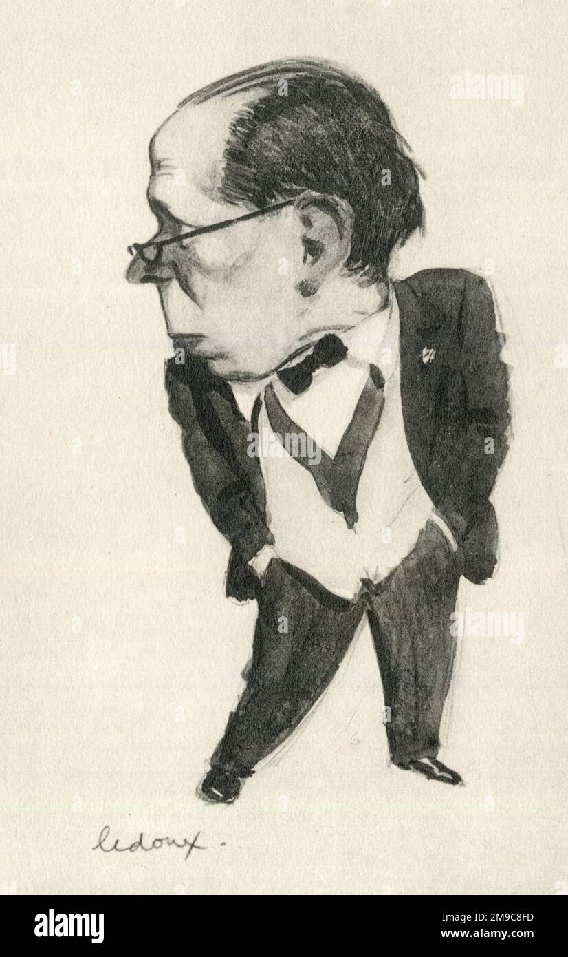 Caricature of Sir William Orpen RA, artist, by Philippe Ledoux Stock Photo