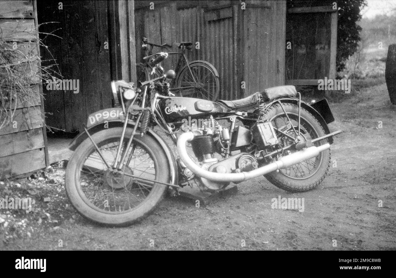 Calthorpe 350 cc. motorcycle, (first registered in Reading about July 1928). Stock Photo