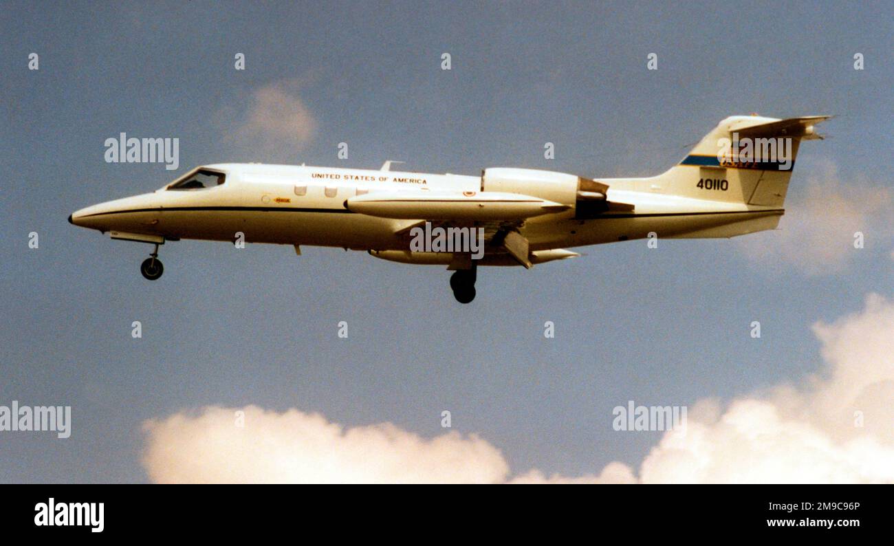 United States Air Force Gates Learjet C21A 840110 (MSN 35A556), on approach to RAF