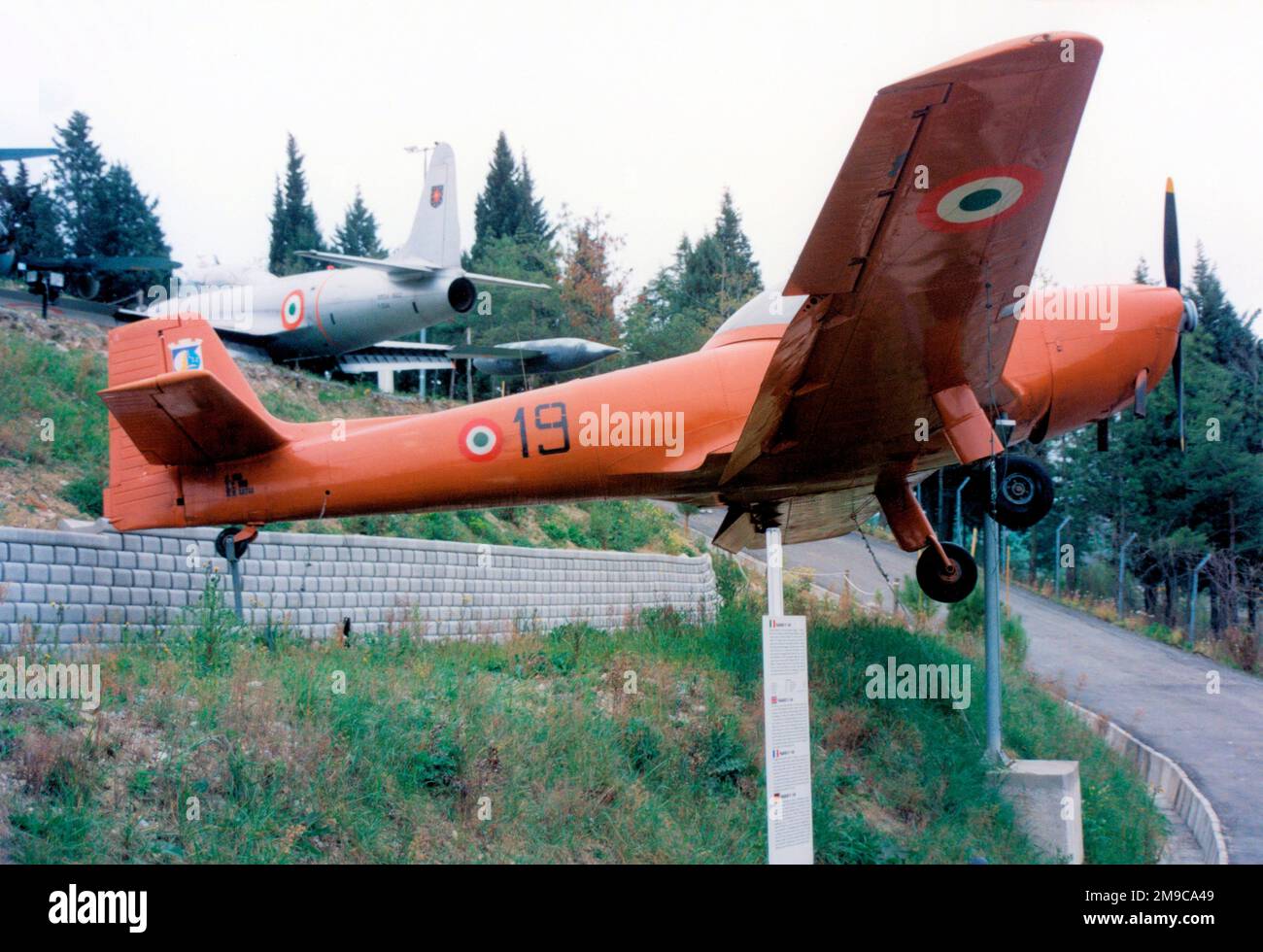 Piaggio P.148 MM53727 - 19 (msn 175), on display at the Museo dell'aviazione di Rimini. Stock Photo