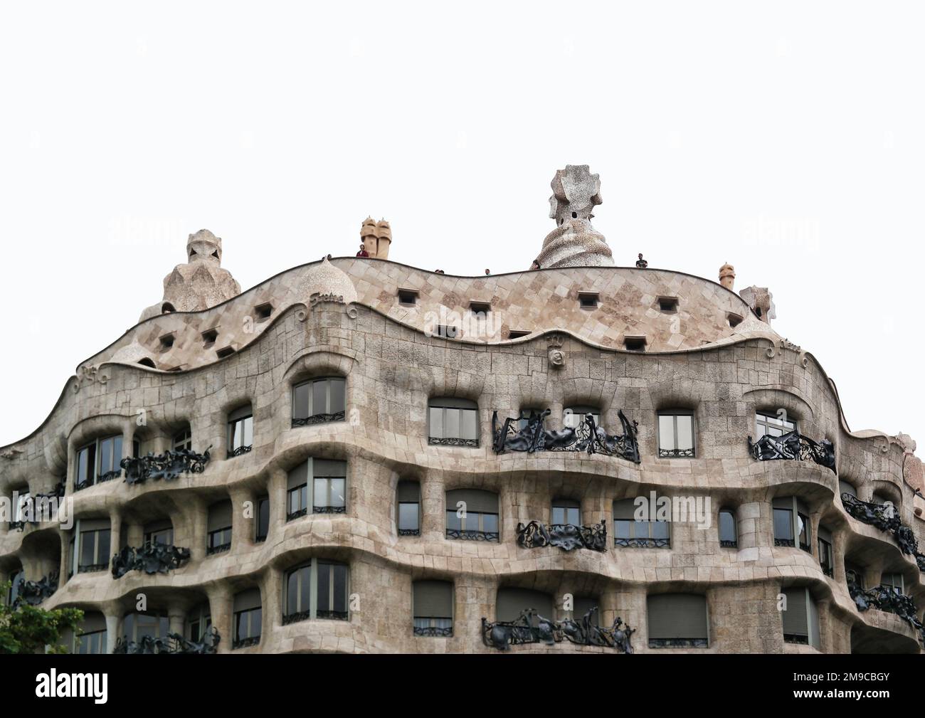Barcelona, Spain May 2018 Casa Milla, details of the facade of the