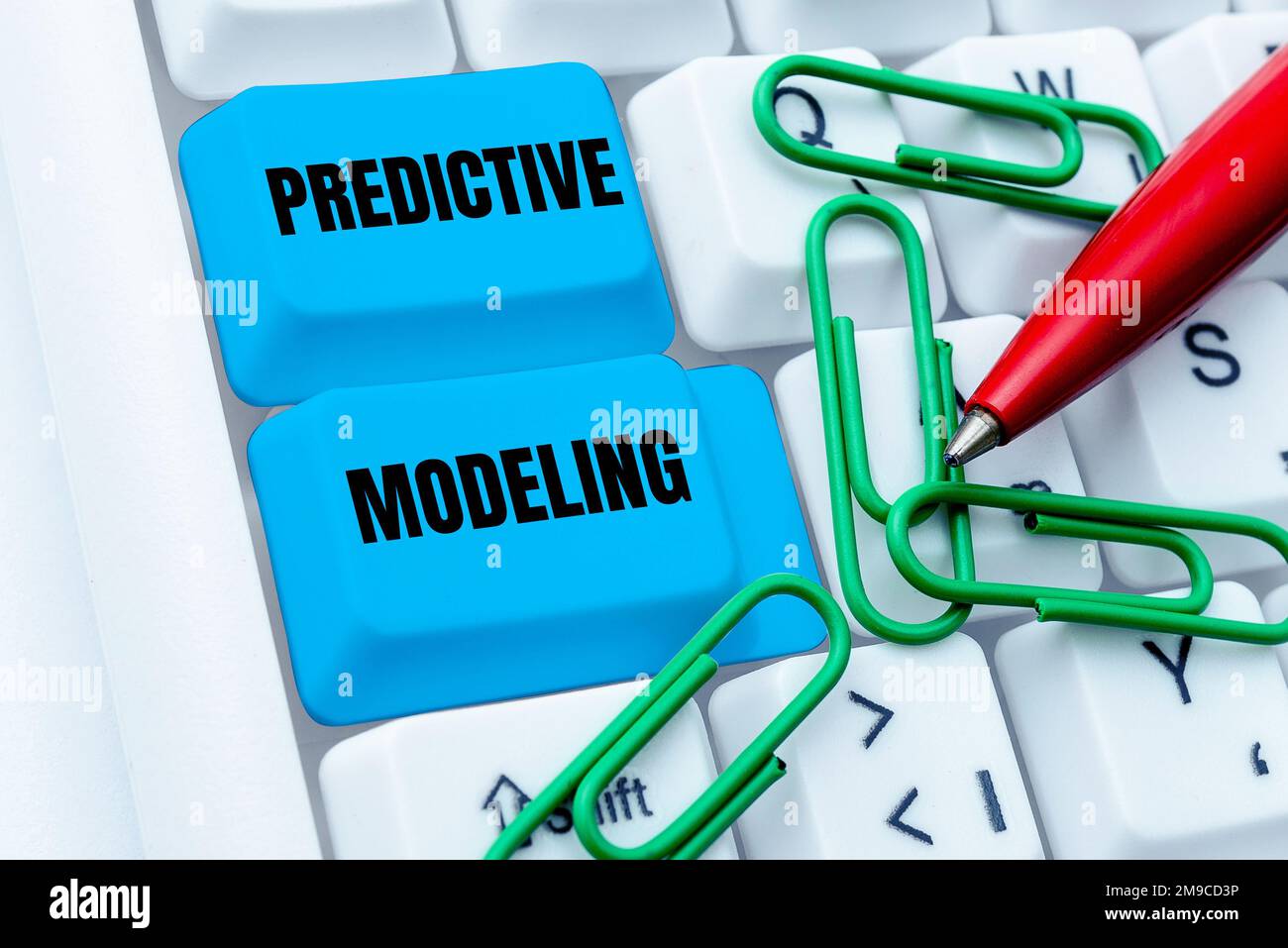 Conceptual caption Predictive Modeling. Conceptual photo maintenance strategy driven by predictive analytics Stock Photo