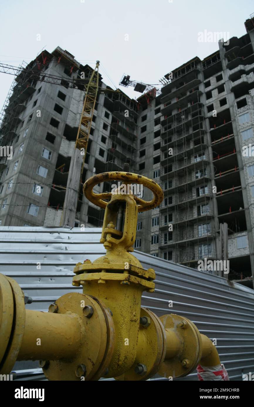 Gas valves and valves near residential area Stock Photo Alamy