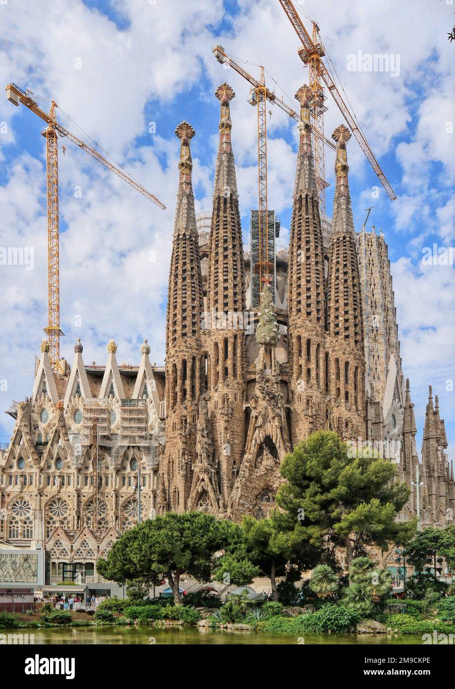 Barcelona, Spain - May 2018: La Sagrada Familia - the impressive cathedral designed by Gaudi, which is being build since 19 March 1882 Stock Photo