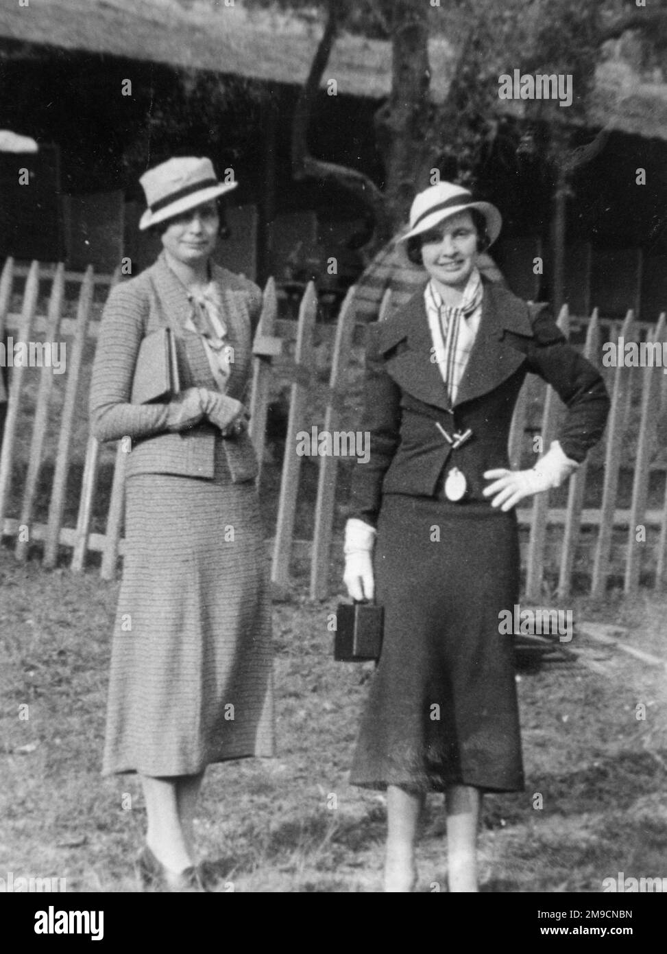Two ladies at the races Stock Photo