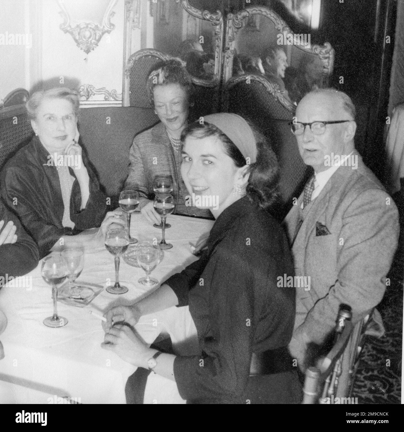 A group eating out in a London restaurant Stock Photo