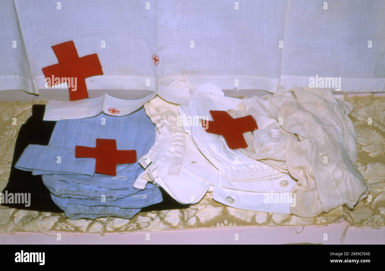 A nurse's uniform, accessories and tights, as used in Italy during the 1940s. Stock Photo