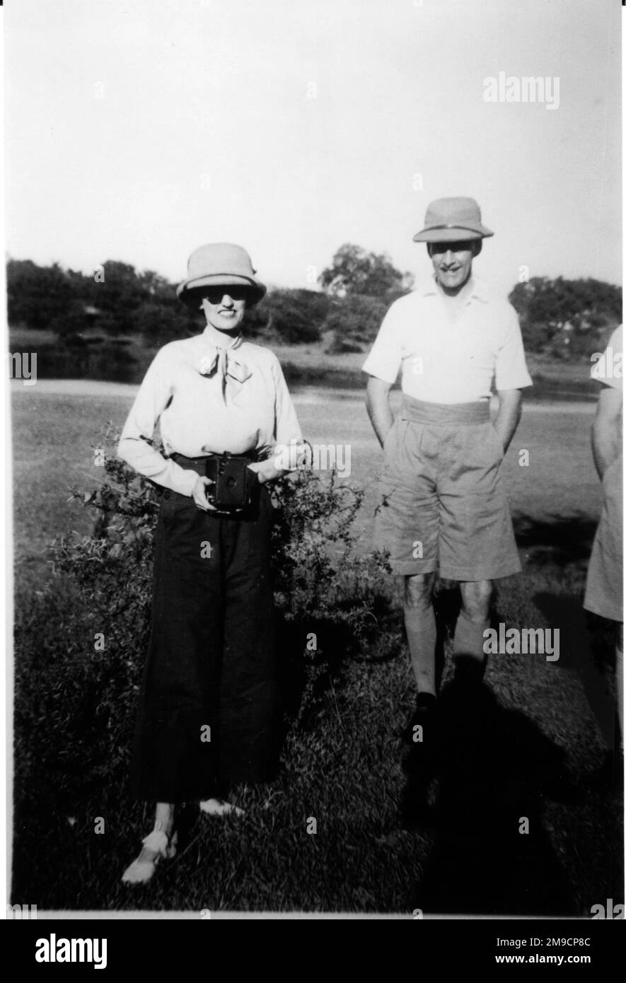 Lady holding a box brownie camera with a friend, India Stock Photo Alamy