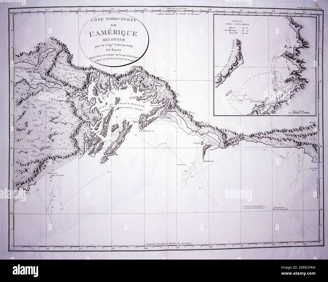 Map of the North West Coast of America Stock Photo