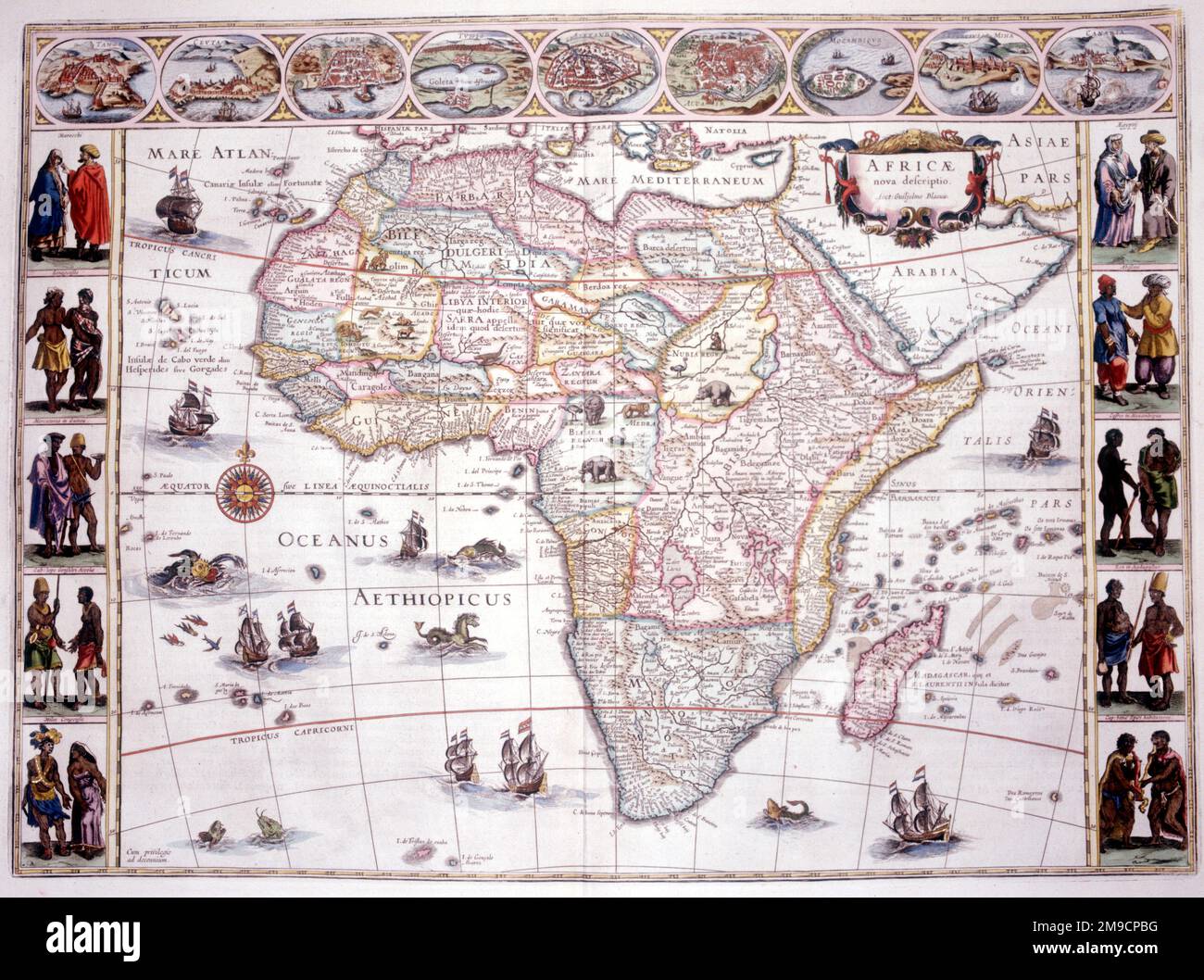 16th / 17th century Map of Africa Stock Photo Alamy