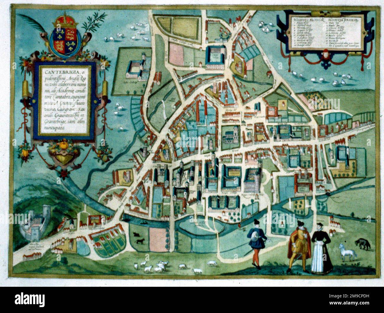 16th / 17th century Map of Cambridge, England Stock Photo Alamy