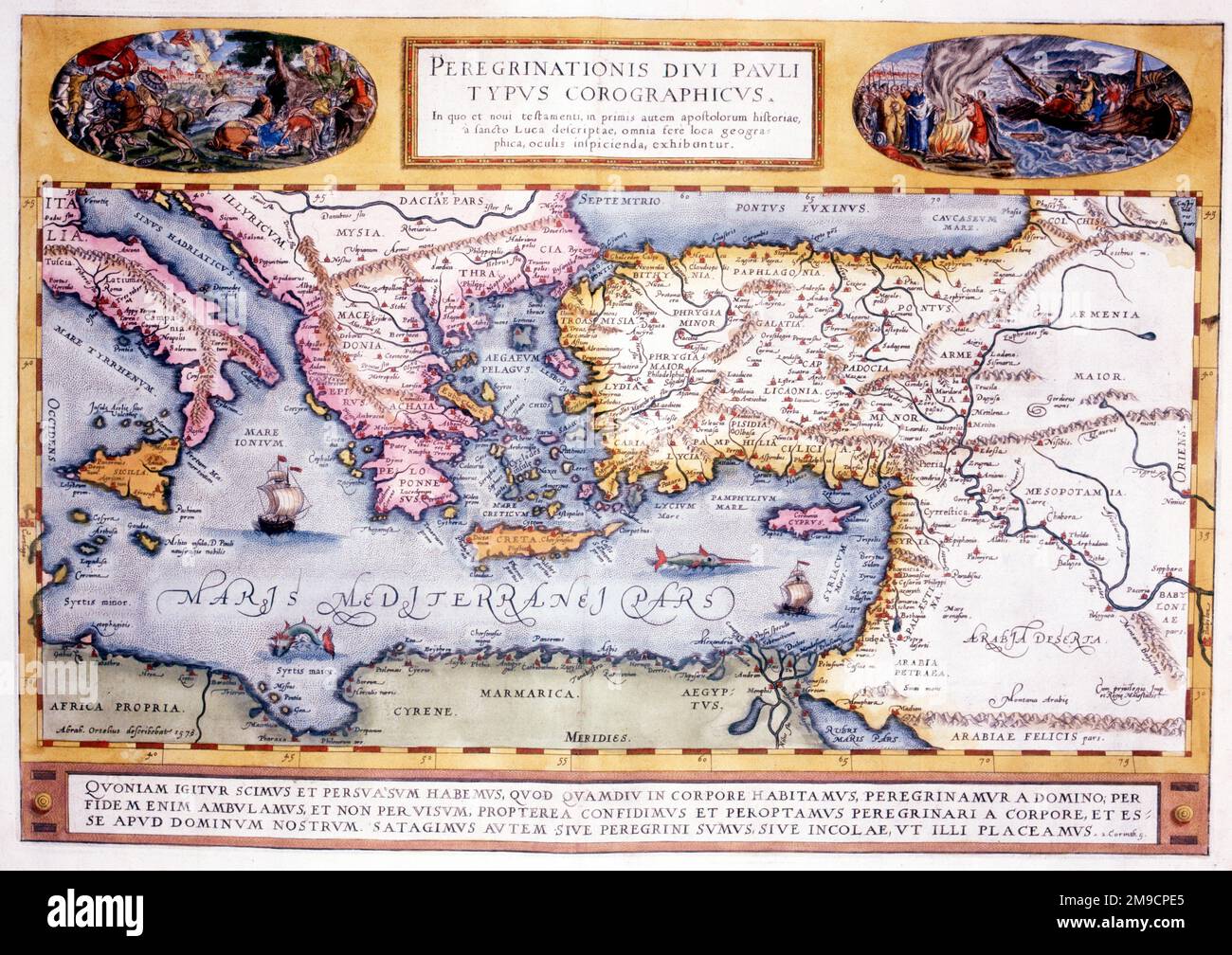 Map of the Journeys of St Paul (Peregrinations Stock Photo - Alamy