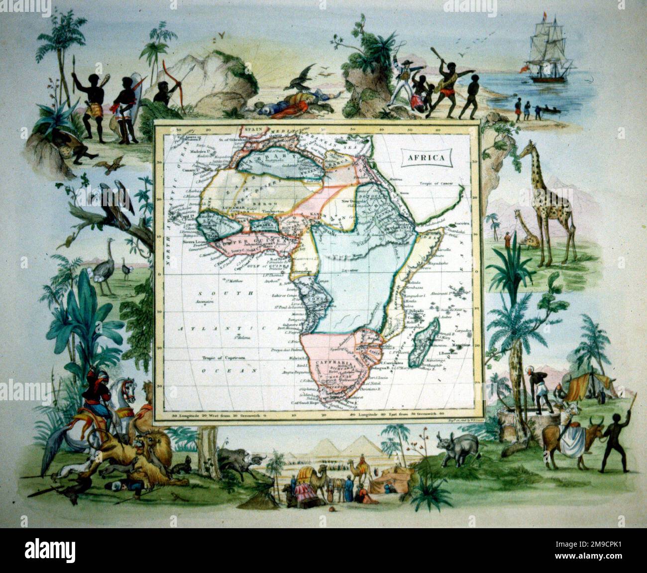 19th century Map of Africa Stock Photo