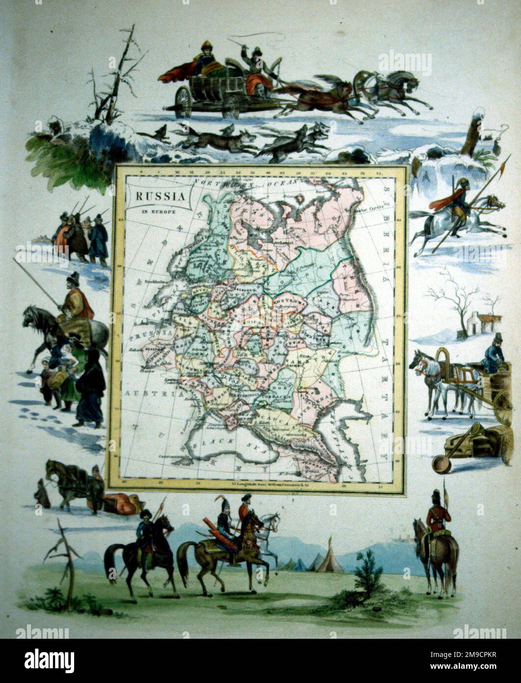 19th century Map of Russia Stock Photo