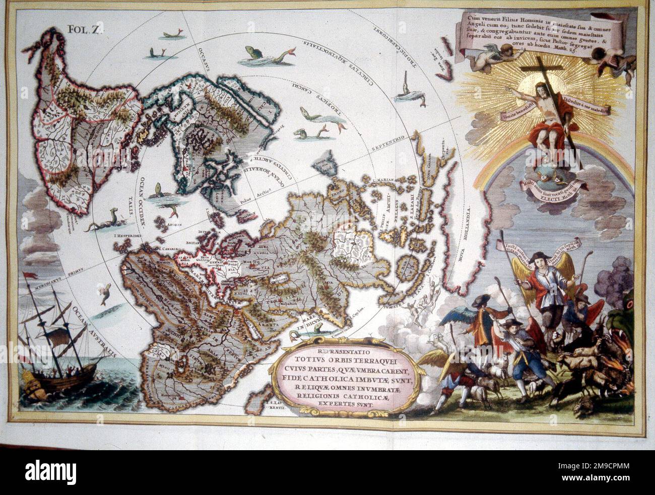 Map of the World c. 1700 Stock Photo