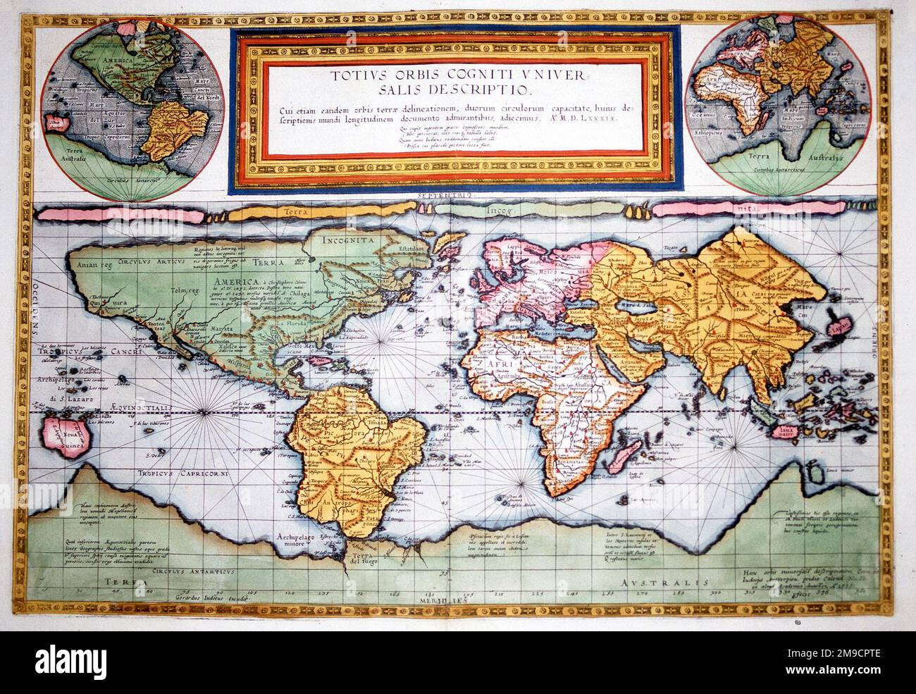 Totus Orbis Cogniti Universalis World Map Stock Photo