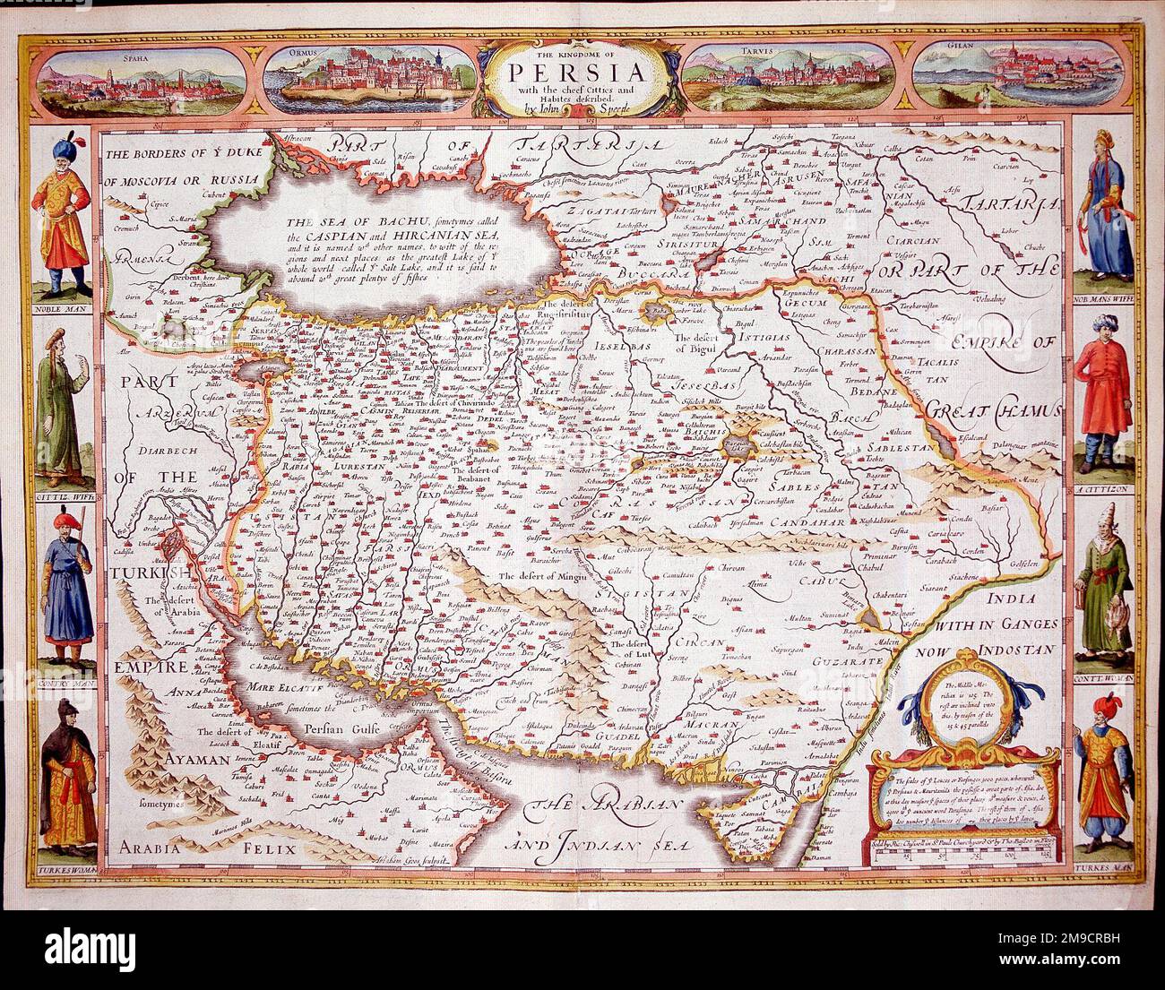 17th century Map of Persia Stock Photo