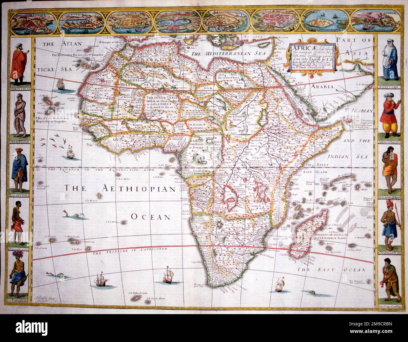 17th century Map of Africa Stock Photo Alamy