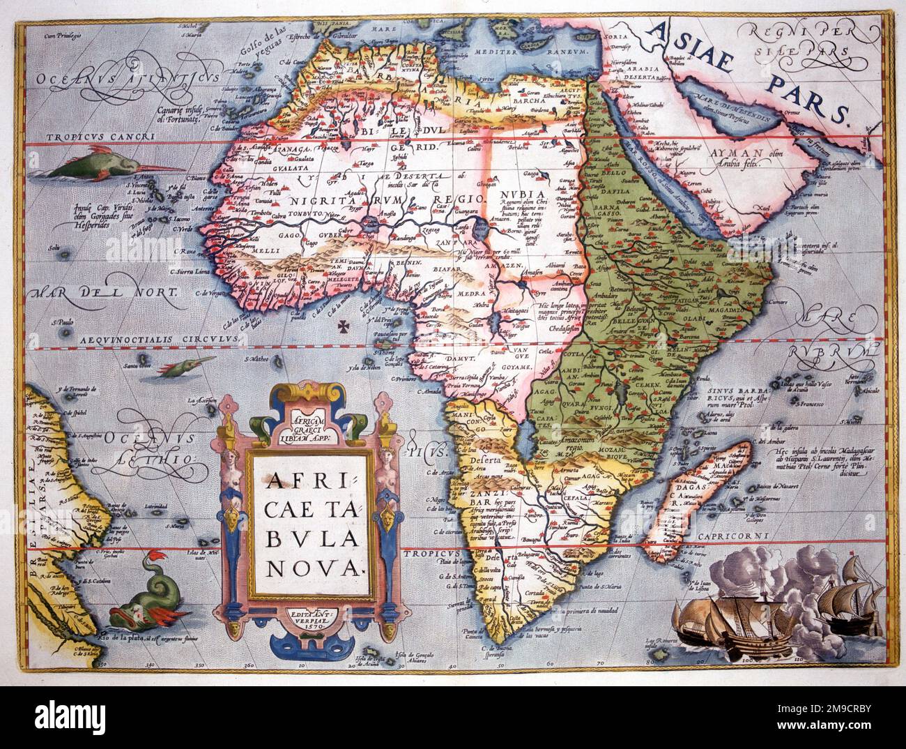16th century Map of Africa Stock Photo Alamy