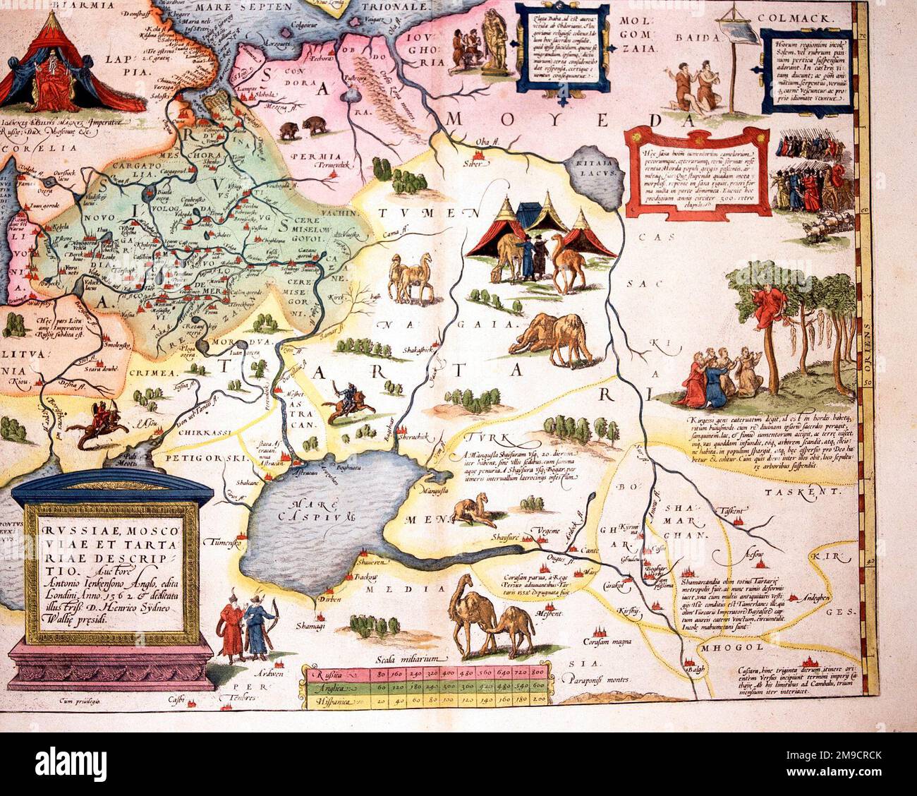 16th century Map of Russia - Tartary Stock Photo - Alamy