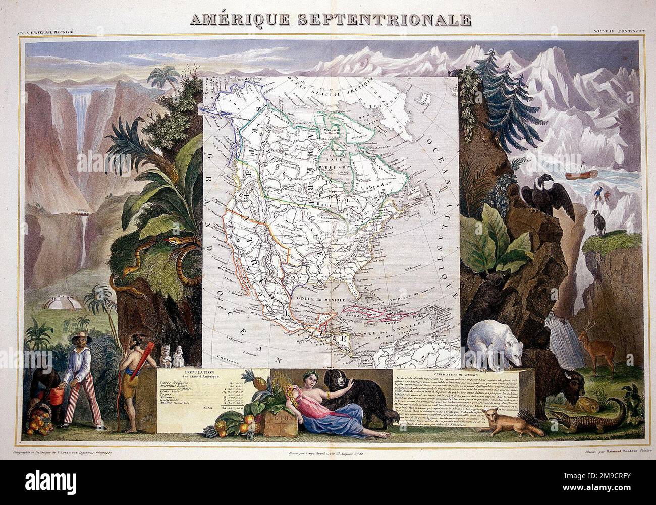 19th century Map of North America Stock Photo Alamy