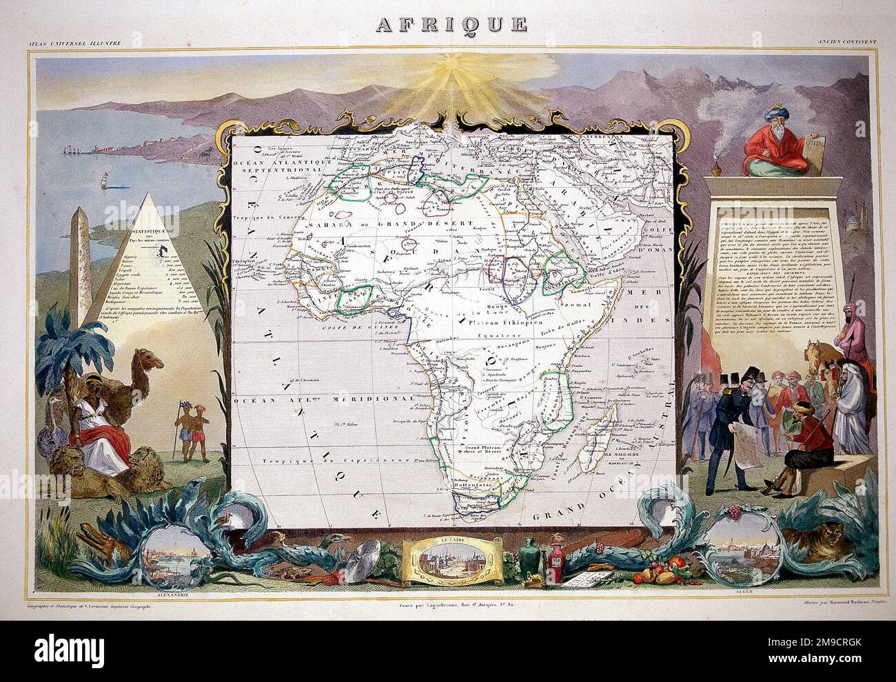 19th century Map of Africa Stock Photo