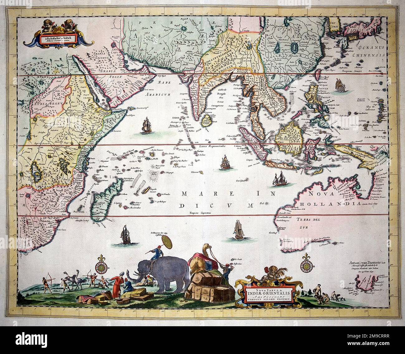 Nova Tabula Indiae Orientalis Map of the East Indies 1700 Stock Photo ...
