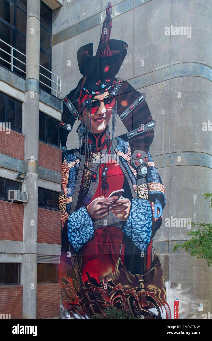 Miss Citizen of the World Street Art, Footscray, Victoria, Australia Stock Photo