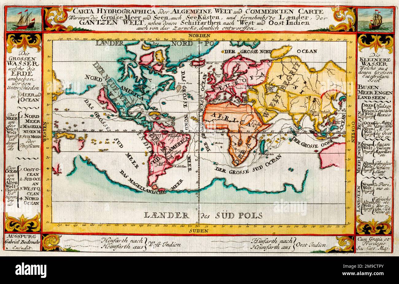 18th Century Map Of The World Stock Photo Alamy