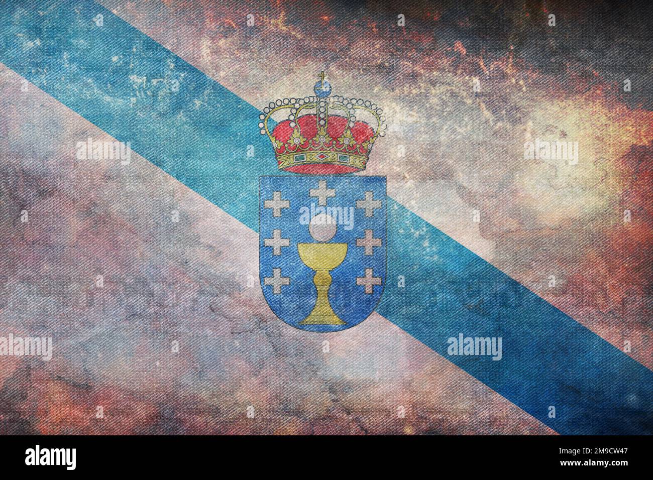 Grunge Galicia flag Stock Photo - Alamy